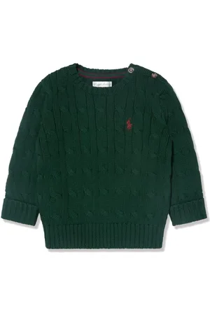 Ralph Lauren Logo-embroidered cable-knit cotton jumper