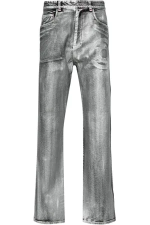 Kanghyuk Coated-finish straight-leg jeans