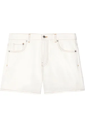 OFF-WHITE Contrast-stitching denim shorts