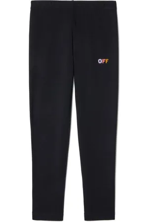 OFF-WHITE Diagonal stripe-print leggings