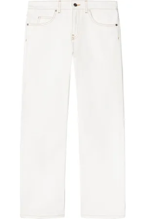 OFF-WHITE Contrast-stitching straight-leg jeans