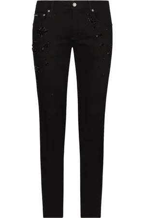Dolce & Gabbana Crystal-embellished skinny jeans