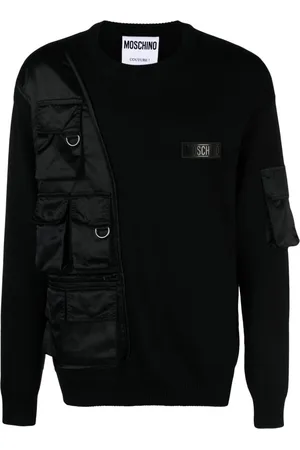 Moschino Contrast panel-detail ribbed-knit jumper