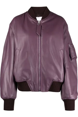 The Attico Anja padded leather bomber jacket