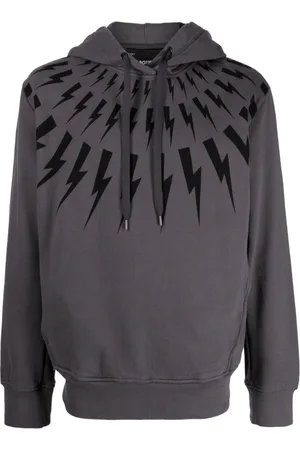 Neil Barrett Thunderbolt-print cotton hoodie
