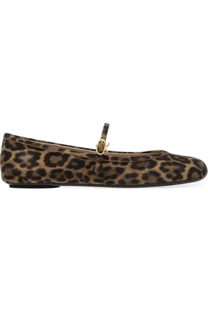 Gianvito Rossi Carla leopard-pattern ballerina shoes