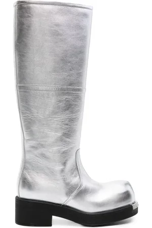 Maison Margiela Biker metallic-leather boots