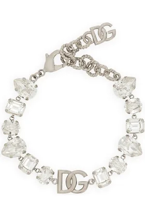 Dolce & Gabbana DG-plaque crystal-embellished bracelet