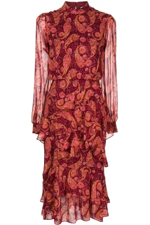 SALONI Isa ruffled midi dress