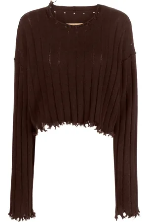 UMA WANG Distressed-efffect cashmere jumper