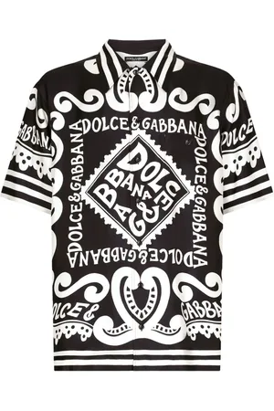Dolce & Gabbana Printed short-sleeve silk shirt