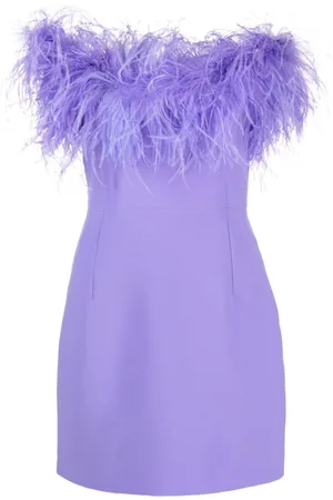 Ilkyaz Ozel Cynthia feather-trim mini dress