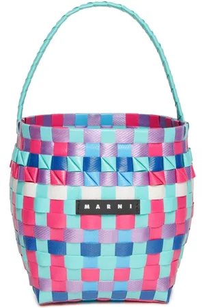 Marni Logo-appliqué interwoven bucket bag