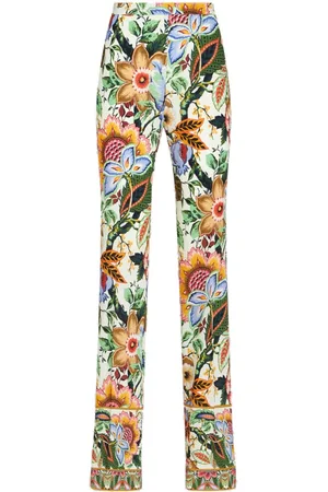 Etro Floral-print straight-leg trousers