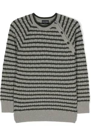 Emporio Armani Striped cable-knit jumper
