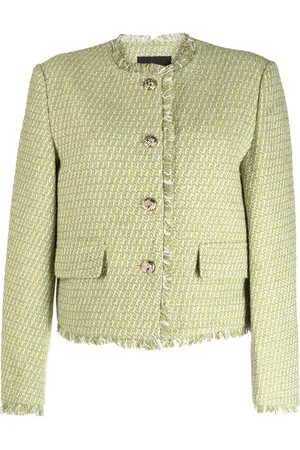 tout a coup Frayed-edge tweed jacket