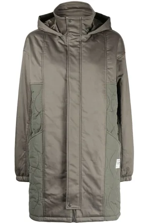 Izzue Logo-appliqué hooded padded coat