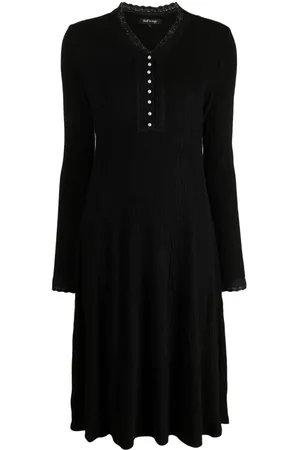 tout a coup Ribbed V-neck midi dress