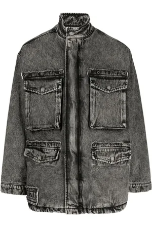 Izzue Band-collar denim jacket