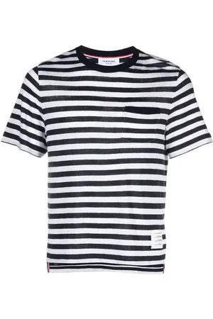 Thom Browne Horizontal-stripe short-sleeve T-shirt