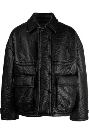 SONGZIO Cracked-effect faux-leather jacket