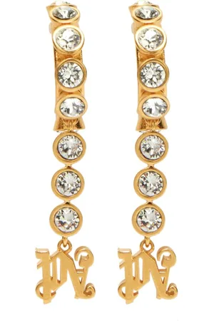 Palm Angels Crystal-embellished monogram earrings