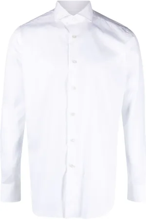 Xacus Spread-collar cotton shirt