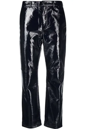 ROSEANNA Iggy vinyl cotton-blend straight trousers