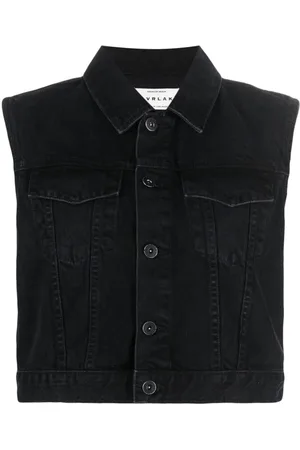 SLVRLAKE Caroline spread-collar denim vest