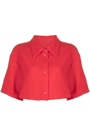 Viktor & Rolf Crepe cropped organic-cotton shirt