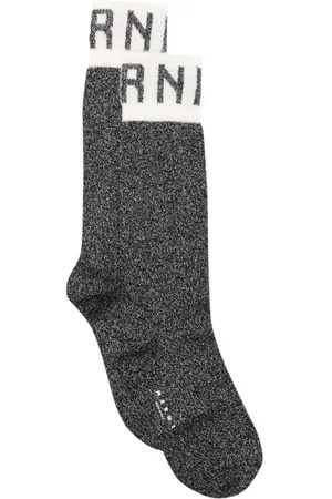 Marni Logo-intarsia metallic-threading socks