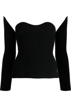 Rokh Detachable-sleeve ribbed-knit top
