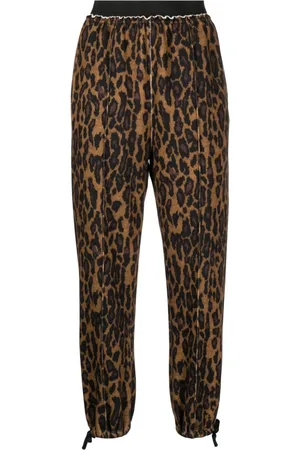 UNDERCOVER Leopard-intarsia cotton trousers