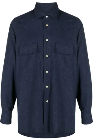 Kiton Felted-finish cotton shirt