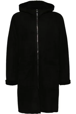 SALVATORE SANTORO Hooded suede coat