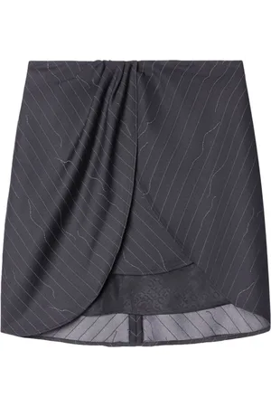 OFF-WHITE Pinstripe draped miniskirt