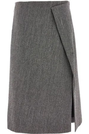 Salvatore Ferragamo Tweed wrap midi skirt