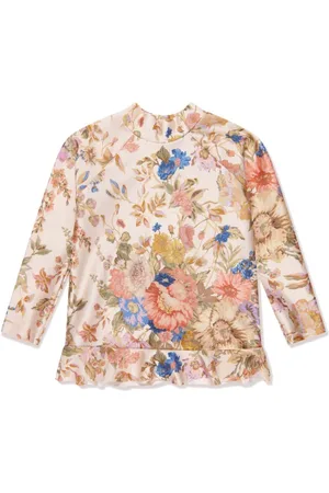 ZIMMERMANN August floral-print swim top
