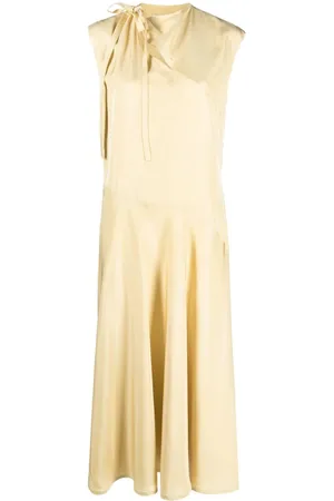 Jil Sander Flared satined maxi-dress