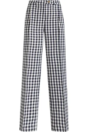 Etro Gingham-print straight trousers