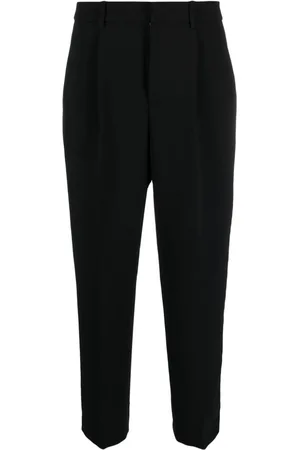PT Torino Pressed-crease high-waisted cropped trousers