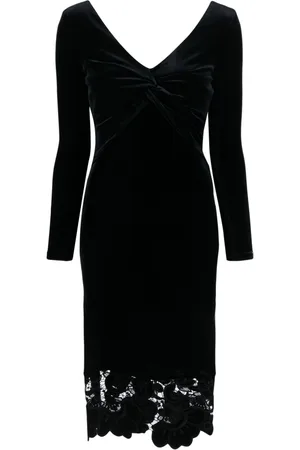 NISSA Lace-detailing V-neck dress