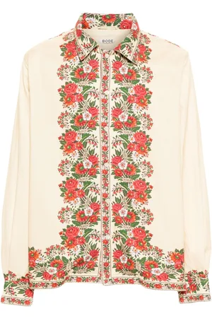 BODE Floral-print cotton shirt