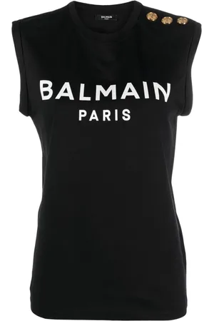 Balmain Logo-print cotton tank top