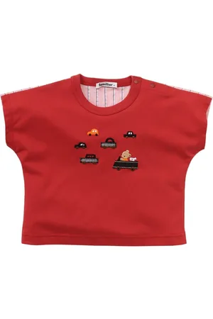 Familiar Embroidered cotton T-shirt