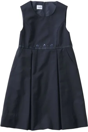 Familiar Motif-embroidered wool dress