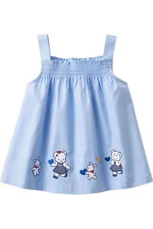 Familiar Motif-embroidered cotton dress