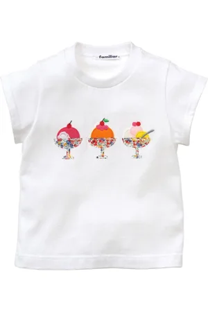 Familiar Motif-embroidered cotton T-shirt
