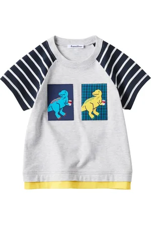 Familiar Dinossaur-patch cotton T-shirt