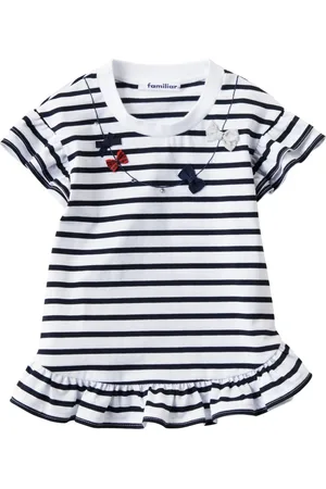 Familiar Bow-detail striped T-shirt